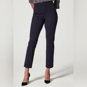 Spanx Navy Pinstripe Perfect Fit Ponte Straight Pants - Size XS